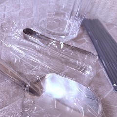 ❄✨東洋佐々木ガラス LOVIN＊アイスペールセット🍹氷入れ＋アイストング×2・スコップ・マドラー付き♥透明感あふれる上品ガラスデザインでホームパーティーやおもてなしに最適🎉岡山市中区円山直接手渡し🌸の画像