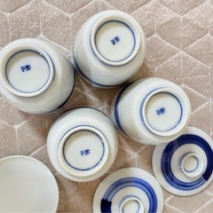 🌈✨【美品】青白磁＊上品な蓋付き和食器４点セット🍃茶碗蒸し・湯呑み・デザートに万能♥おもてなしにも普段使いにも大活躍🎐ほっこり和の食卓づくりにぴったり♪直接お渡し🇯🇵岡山市中区円山✨の画像