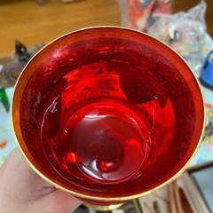 アンティーク風 ボヘミアガラス ゴブレット 3色セットの画像