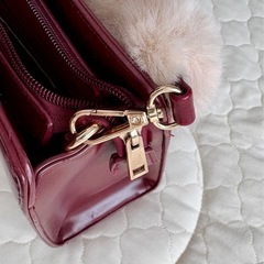 31 Sons de mode ファー付きハンドバッグ ボルドー クリスマス 赤の画像