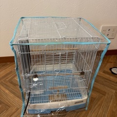 鳥かご+ヒーター+防寒シートの画像