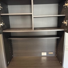 アイリスオーヤマ キッチンラック 食器棚 棚 収納棚 ラック キャビネット キッチンキャビネット KCB-790 ブラックの画像