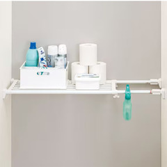 ニトリ スペース有効活用できる ポールつっぱり棚(幅73-112) 一つ300円の画像