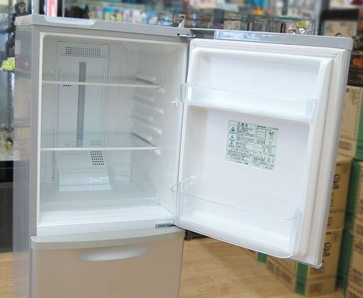 Panasonic 2ドア 冷蔵庫 138L NR-B144W-S 2012年製 シルバー 百Lクラス 100Lクラス パナソニック 家電 札幌市 中央区 南12条 冷蔵庫 2ドア 138L 2012年製 Panasonic NR-B144W-S シルバー