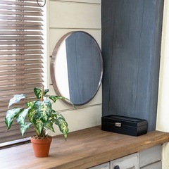 丸型　インテリアミラー　シルバーの画像