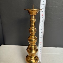仏具　真鍮製燭台7寸2台の画像
