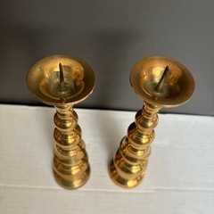 仏具　真鍮製燭台7寸2台の画像