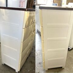 ☆訳アリ特価! Fits 5段 プラチェスト ウッドトップチェスト (約)高105×幅75×奥41 衣類収納 フィッツ 天馬 ☆札幌市 白石店 の画像