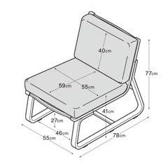 リビングでもダイニングでも使えるソファチェア    デニム調の画像