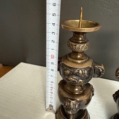 仏具　タマダルマ燭台黒光色5寸2台の画像