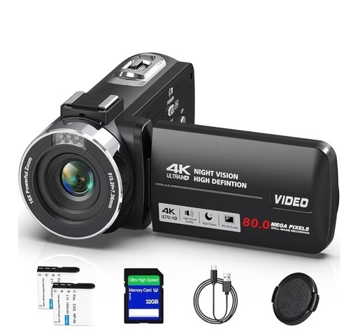 【新品未使用】4K 80MP ビデオカメラ 本体