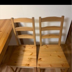 IKEAダイニングテーブル・チェア2椅子の画像