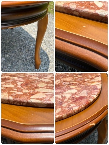 イタリア家具 大理石 センターテーブル ローテーブル ロココ調 猫脚