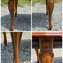 イタリア家具 大理石 センターテーブル ローテーブル ロココ調 猫脚 楕円の画像