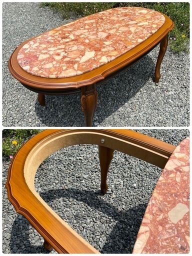 イタリア家具 大理石 センターテーブル ローテーブル ロココ調 猫脚