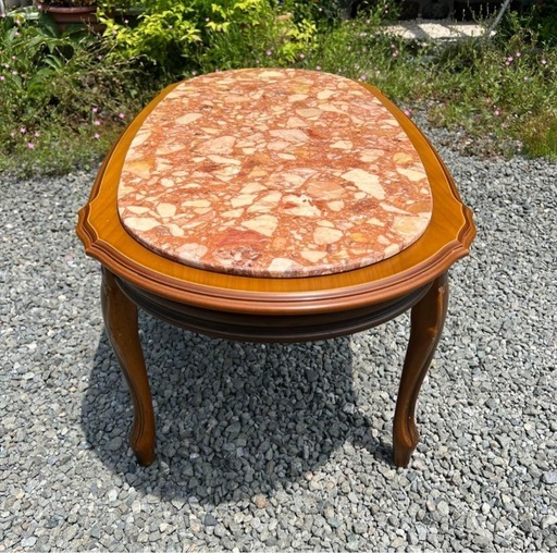 イタリア家具 大理石 ローテーブル センターテーブル ロココ調 猫脚 楕円 イタリア家具 大理石 センターテーブル ローテーブル ロココ調 猫脚