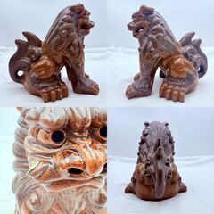 【❗️✨お家の守神に✨❗️】重厚感◎　シーサー3体まとめセット／お庭・玄関・店頭用にの画像