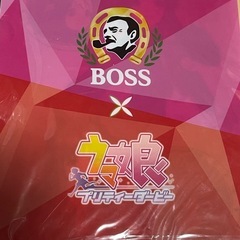 ウマ娘　ボス　クリアファイルと缶バッジの画像