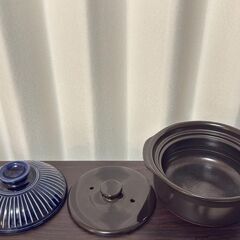 萬古焼 銀峯陶器 菊花 ごはん土鍋 (３合炊き, 瑠璃釉)の画像
