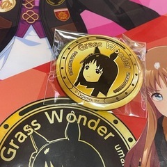 ウマ娘　ボス　クリアファイルと缶バッジの画像