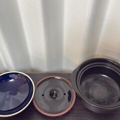 萬古焼 銀峯陶器 菊花 ごはん土鍋 (３合炊き, 瑠璃釉)の画像