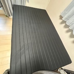 ボンネルコイル　脚付マットレス　ベッド　ブラック　セミダブルの画像