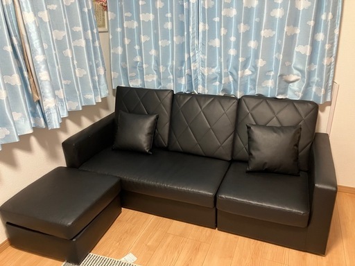 LOWYA　３人掛けカウチソファオットマン付き