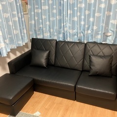 LOWYA　３人掛けカウチソファオットマン付きの画像