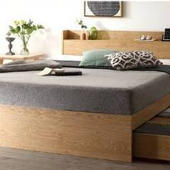 シングル・Newデザイン2杯収納コンセント付きベッド ノルディックオーク 6-1 アウトレット品】シングル・Newすのこデザイン2杯収納コンセント付き