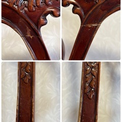 アンティーク クイーンアン様式 マホガニー材 ダイニングチェア 猫脚 の画像