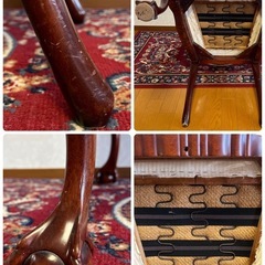 アンティーク クイーンアン様式 マホガニー材 ダイニングチェア 猫脚 の画像