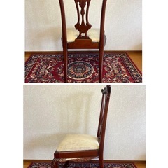アンティーク クイーンアン様式 マホガニー材 ダイニングチェア 猫脚 の画像