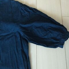 【美品】　デニム風ロングワンピース　前開きの画像