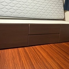 ニトリ シングルベッド2台　マットレス付き　収納ありの画像