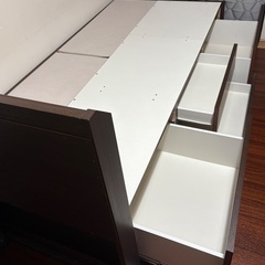 ニトリ シングルベッド2台　マットレス付き　収納ありの画像