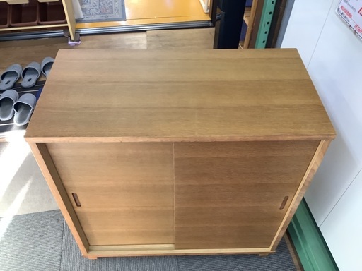 【リサイクルサービス八光】幅80cm　無印良品　オーク材キャビネット