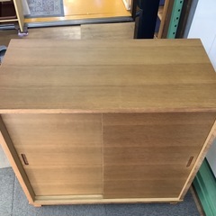 【リサイクルサービス八光】幅80cm　無印良品　オーク材キャビネットの画像