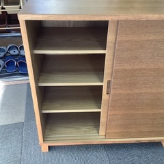 【リサイクルサービス八光】幅80cm　無印良品　オーク材キャビネットの画像