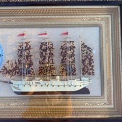 世界の帆船シリーズ　手造り帆船「日本丸」　べっ甲帆船　額縁の画像