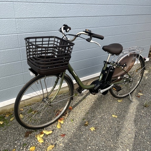 Panasonic ビビ・DX 26型 電動アシスト モスグリーン カゴ有