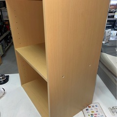 B)　2段　カラーボックス　便利　棚　収納　漫画　教科書　W420×D300×H590　ナチュラルカラー　背面あな破損有り　中古　④の画像