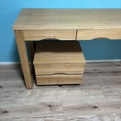 テーブル　棚　檜製の画像