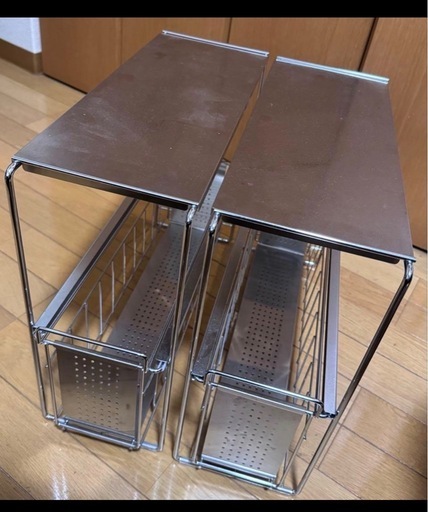 ヨシカワ　シンク下ステンレス製収納ラック