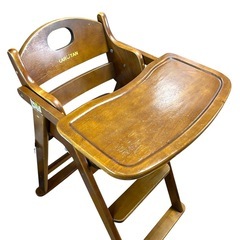 【テーブル付き】KATOJI 木製ハイチェア ラルタンブラウン　22970の画像