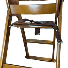 【テーブル付き】KATOJI 木製ハイチェア ラルタンブラウン　22970の画像