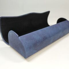 メガネケース男女兼用(青紫色レザー風天地寸法浅いメガネ用)￥950の画像