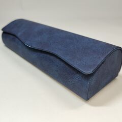 メガネケース男女兼用(青紫色レザー風天地寸法浅いメガネ用)￥950の画像