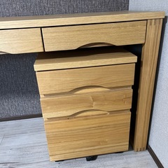 檜製　テーブル　棚の画像