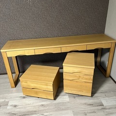 檜製　テーブル　棚の画像