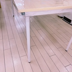 ミーティングテーブル　ナチュラルウッド×ホワイトの画像